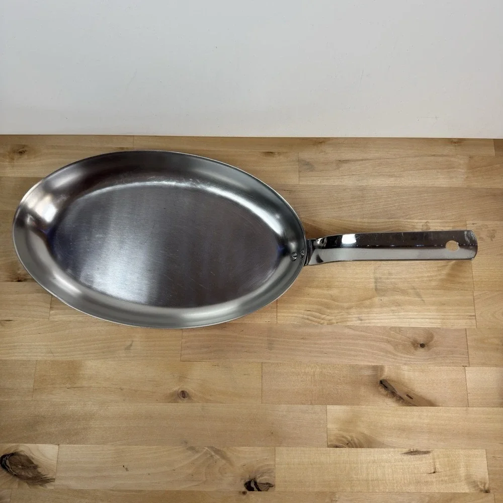 Scavullo Legion Utensils Copper Oval Heavy Skillet Fish Pan 13.5